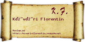 Kővári Florentin névjegykártya